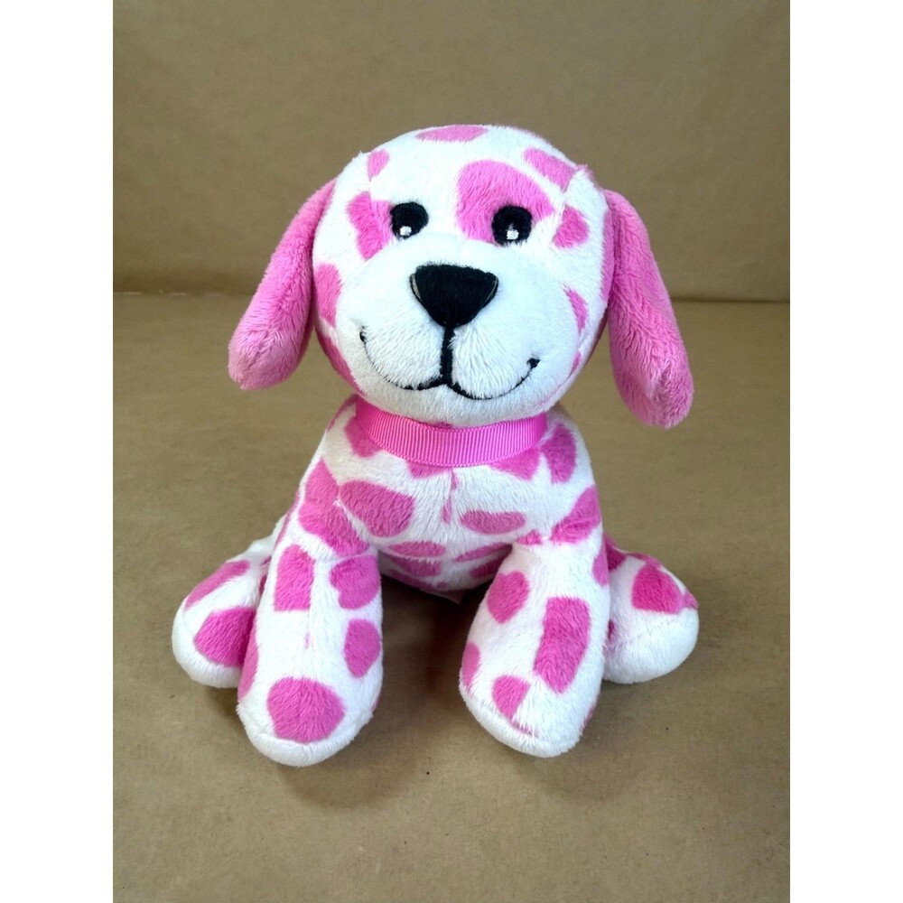 RBI Ron Banafato Pink Hearts Puppy Dog Plush Stuffed Animal 6"